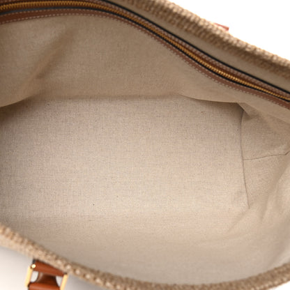 Celine Textile Calfskin Horizontal Cabas Beige Tan 4 of 4