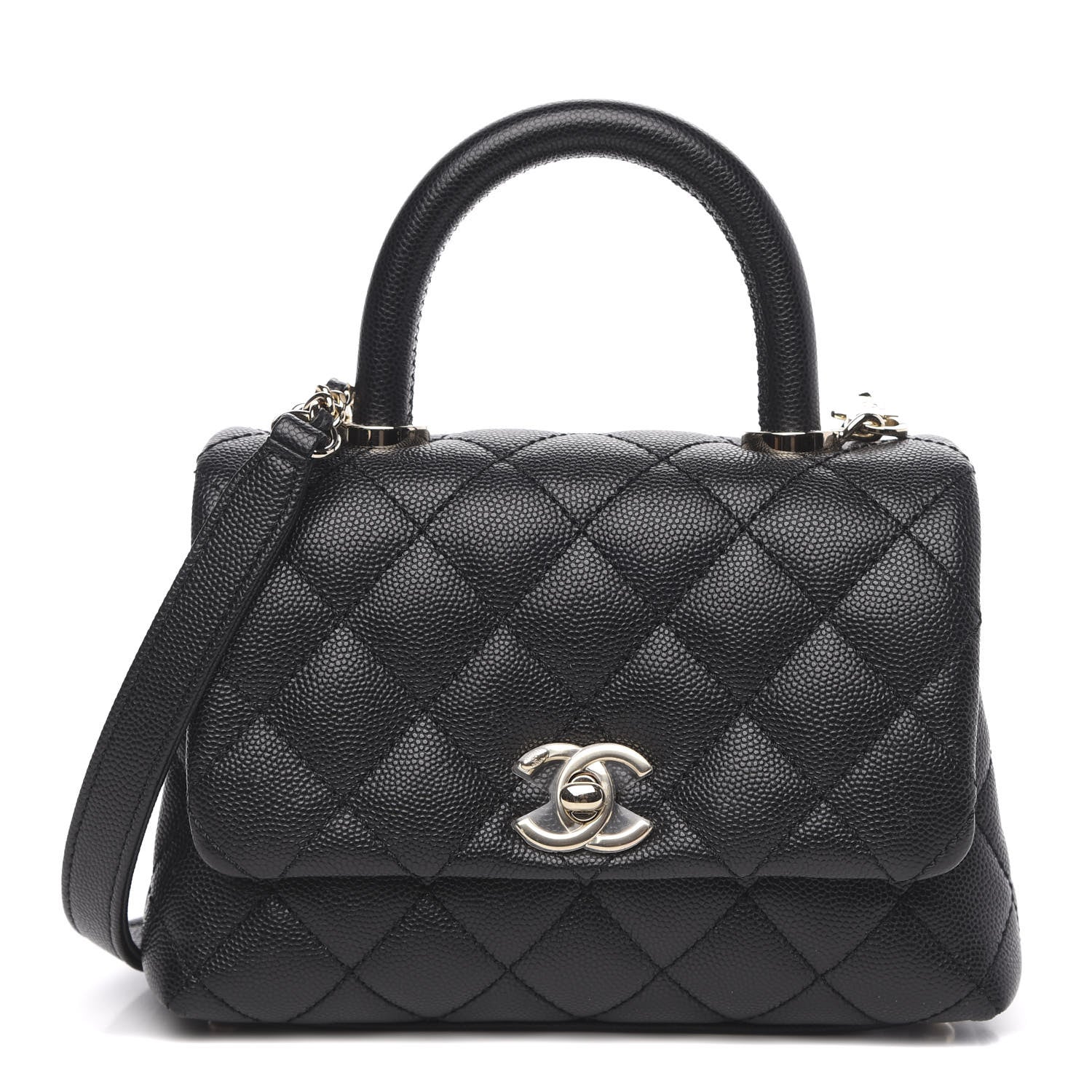 Chanel Caviar Quilted Extra Mini Coco Handle Flap Black 1 of 11