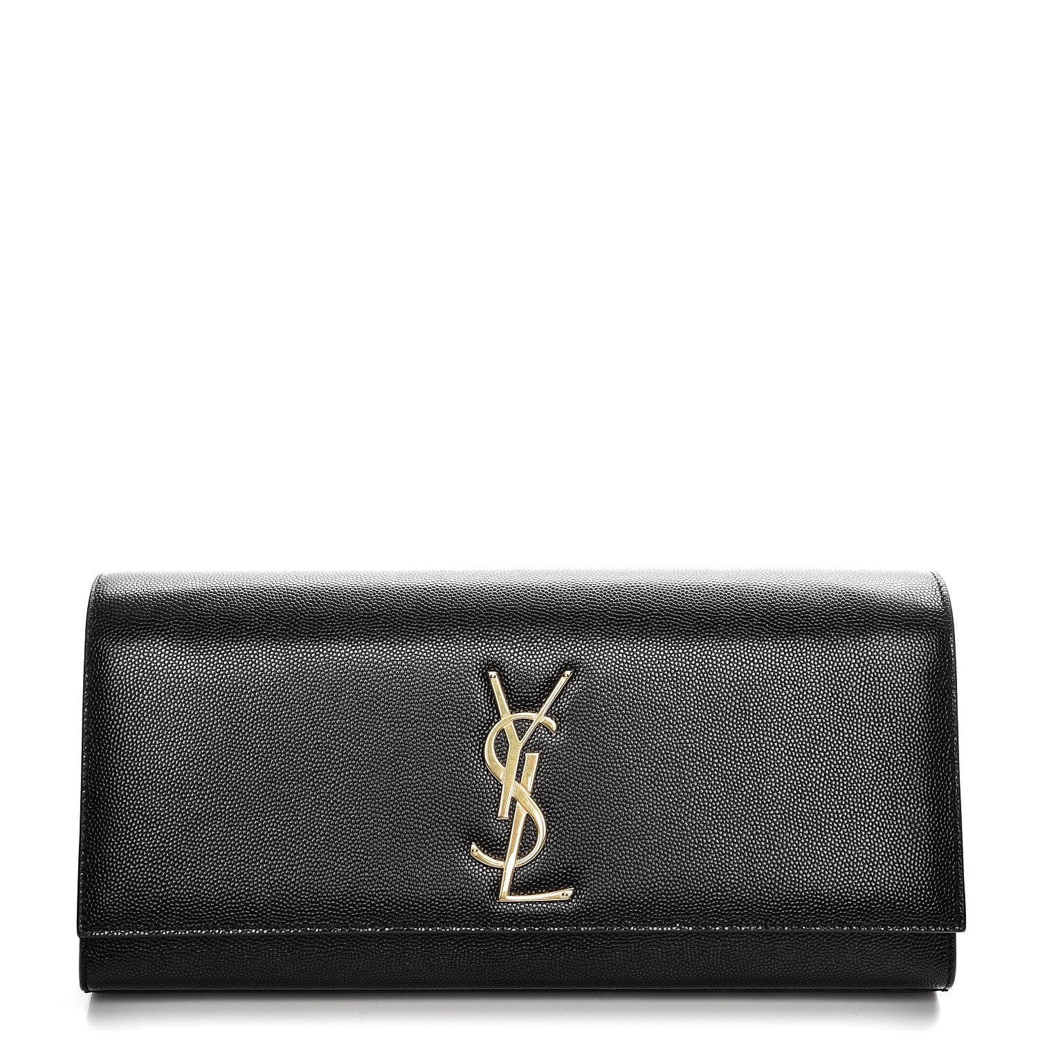 Saint Laurent Grain De Poudre Monogram Cassandre Clutch Black 1 of 8