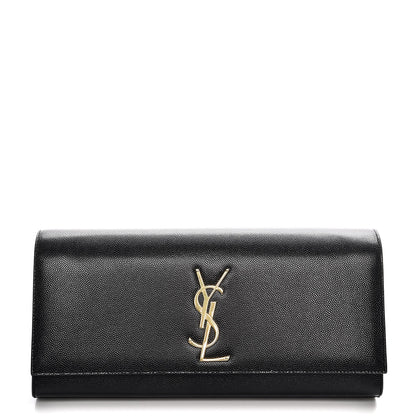Saint Laurent Grain De Poudre Monogram Cassandre Clutch Black 1 of 8