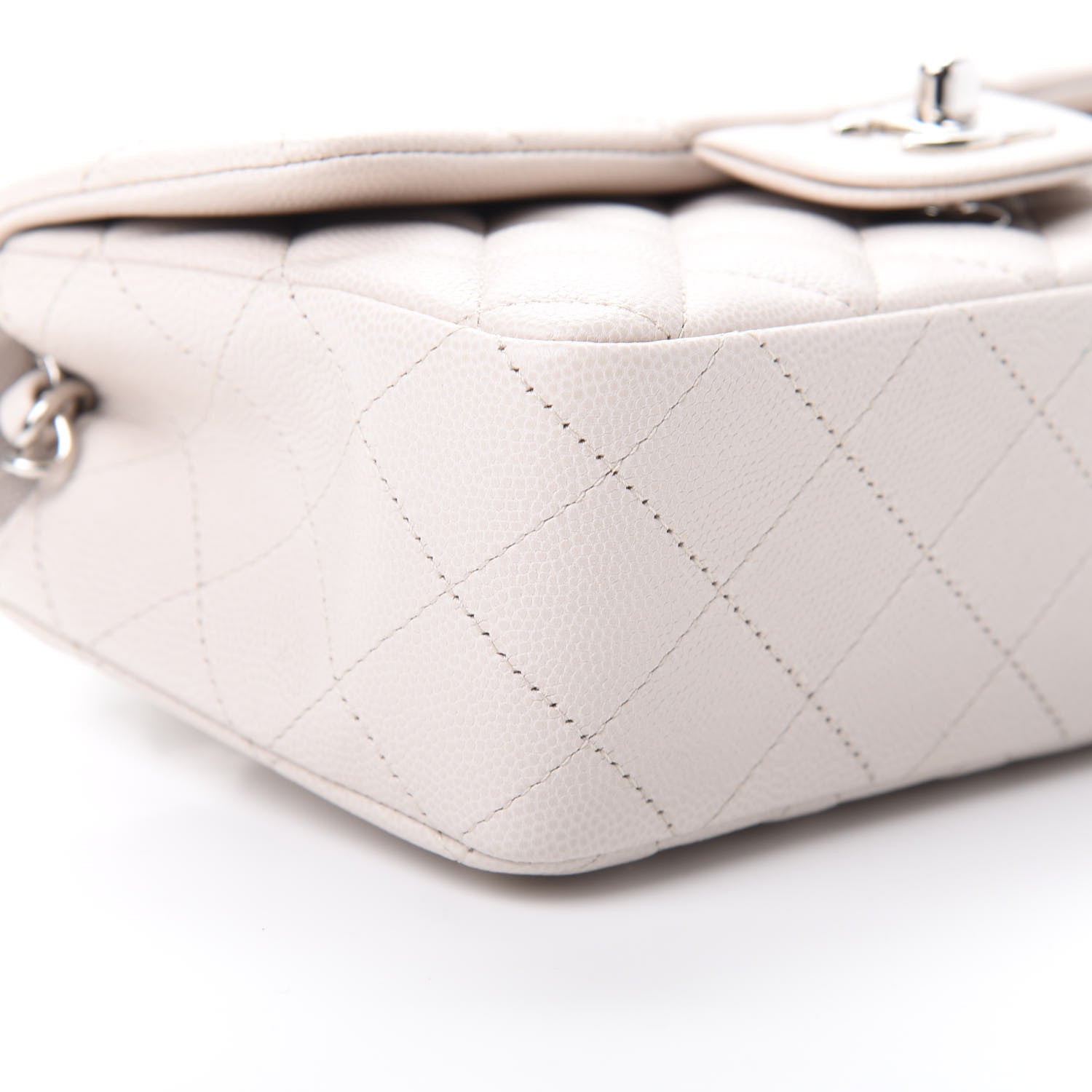 Chanel Caviar Quilted Mini Rectangular Flap Ivory 9 of 10