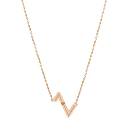 Louis Vuitton 18K Pink Gold LV Volt Upside Down Pendant Necklace 1 of 3