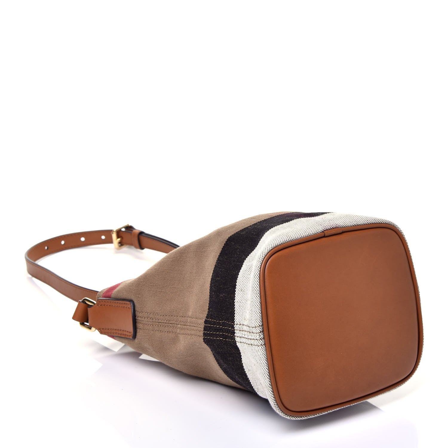 Burberry Canvas Mega Check Mini Ashby Tassel Crossbody Saddle Brown 4 of 8