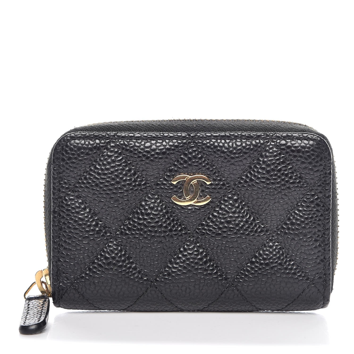 Chanel Caviar Quilted Zip Coin Purse Black 1 of 8