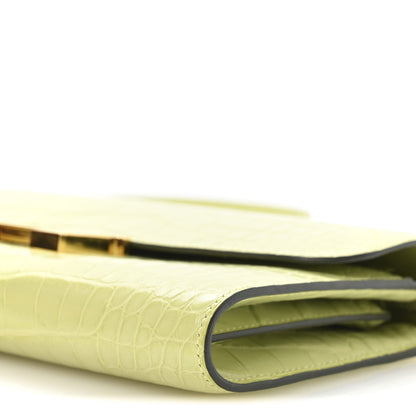 Hermes Matte Alligator Constance Long Wallet To Go Jaune Bourgeon 10 of 11