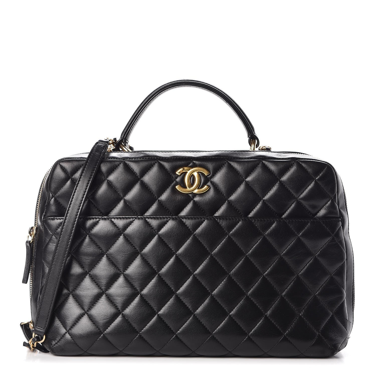 Chanel Lambskin Quilted Trendy CC Bowling Bag Black 1 of 8