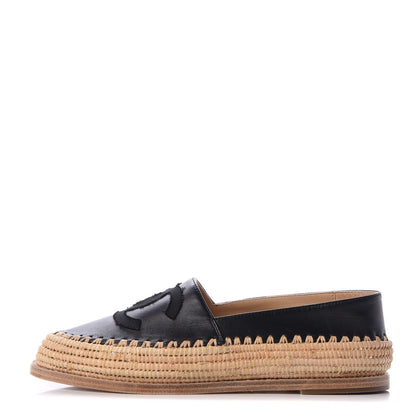 Chanel Lambskin Grosgrain CC Espadrilles 36 Black 1 of 12