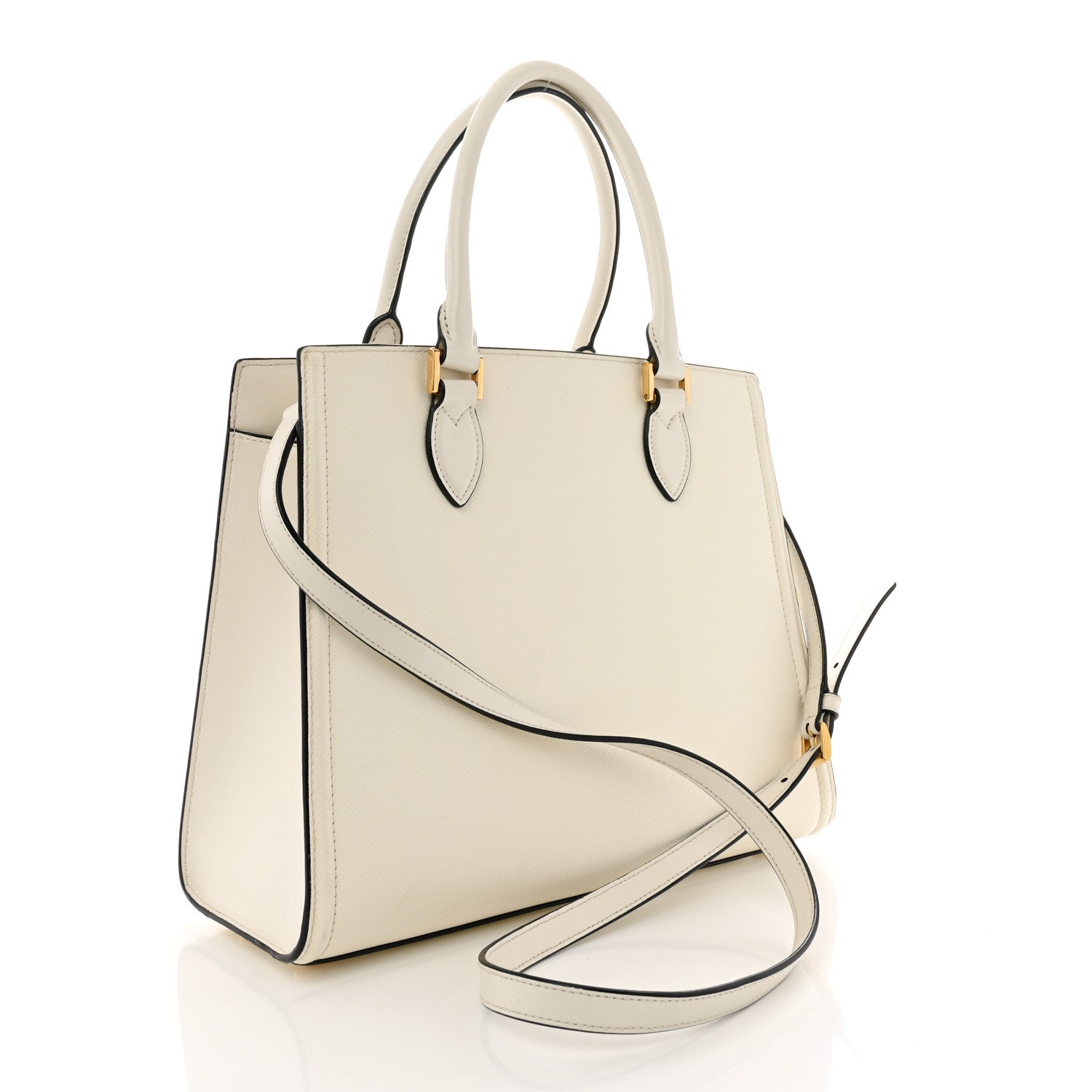 Prada Saffiano Soft Calfskin Zippered Tote  White 3 of 11
