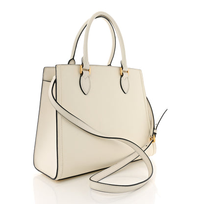 Prada Saffiano Soft Calfskin Zippered Tote  White 3 of 11
