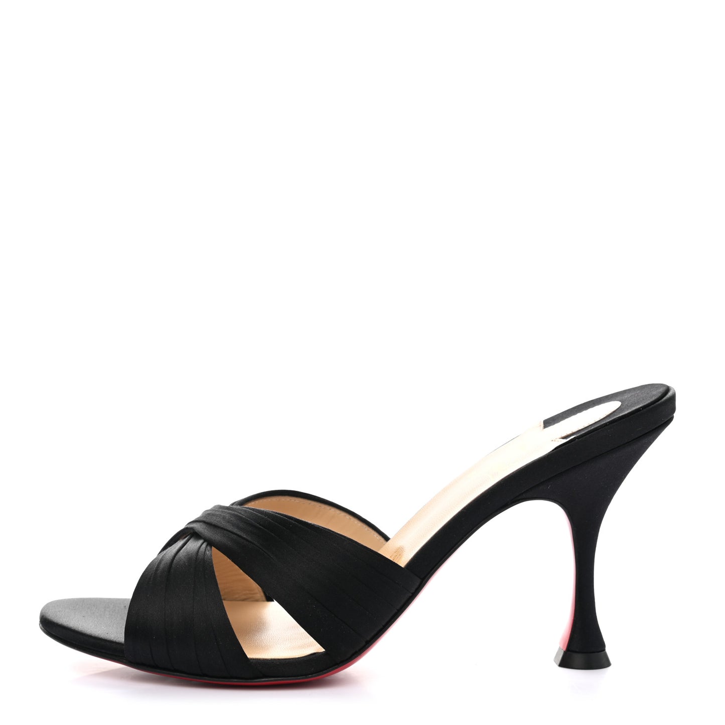 Crepe Satin Nicol Is Back 85 Slide Sandals 38.5 Black