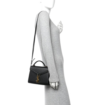 Saint Laurent Grain De Poudre Mini Classic Monogram Cassandra Top Handle Black 2 of 10