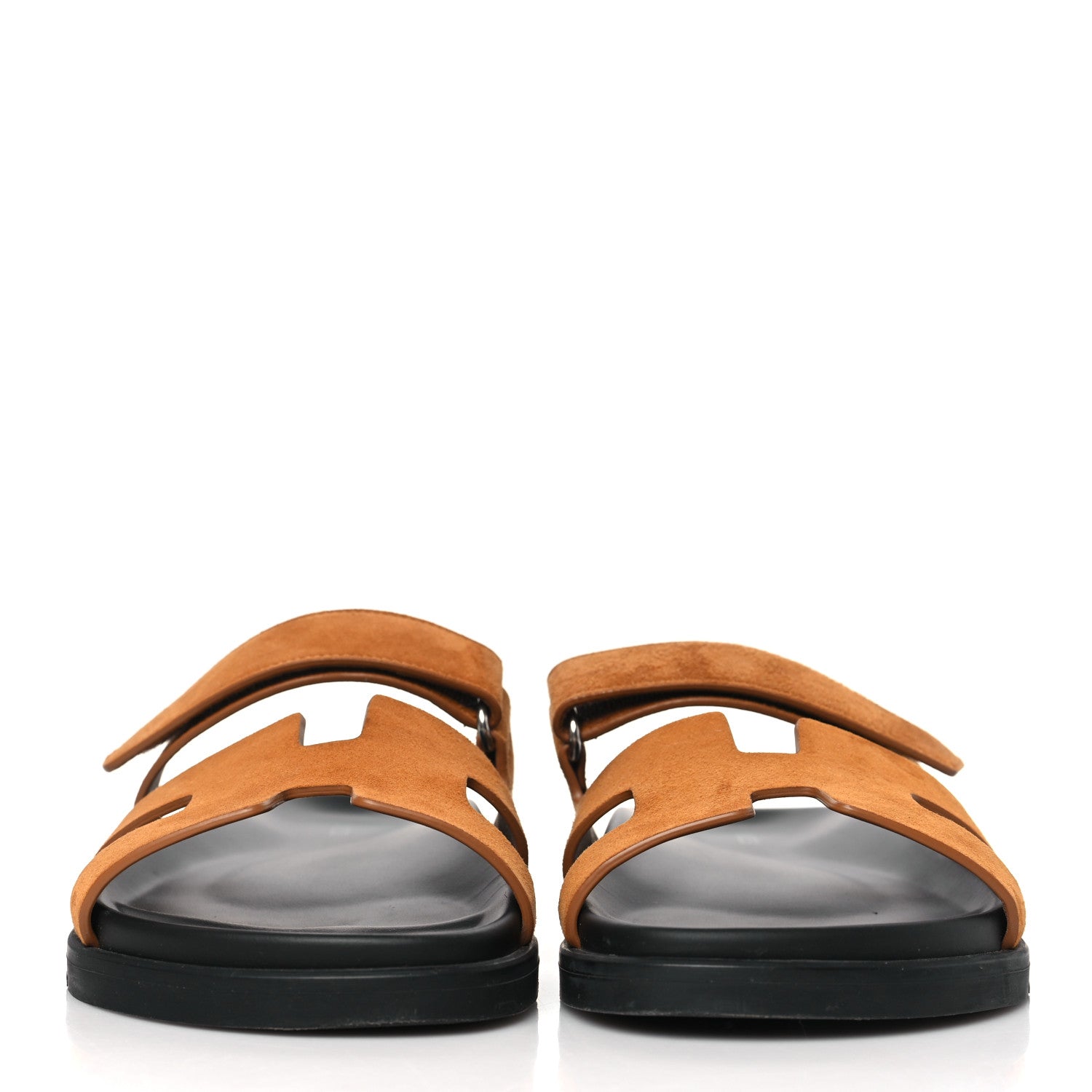 Hermes Suede Goatskin Womens Chypre Sandals 38.5 38.5 Naturel 2 of 9