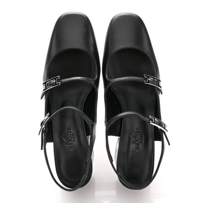 Hermes Goatskin Jackie 50 Pumps 35 Black 2 of 10