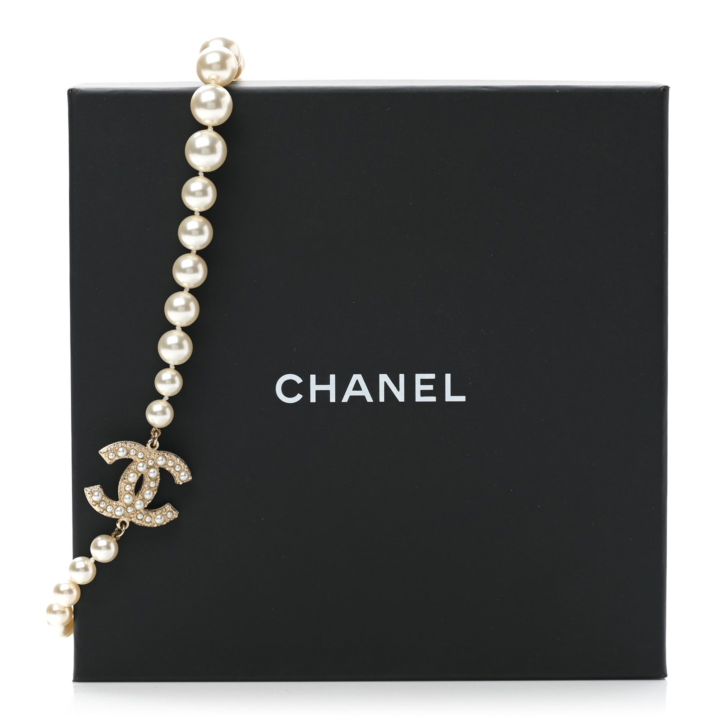 Pearl CC 100th Anniversary Necklace Light Gold