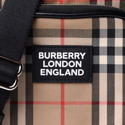 Burberry Canvas Calfskin Vintage Check Freddie Crossbody Bag Archive Beige 10 of 12
