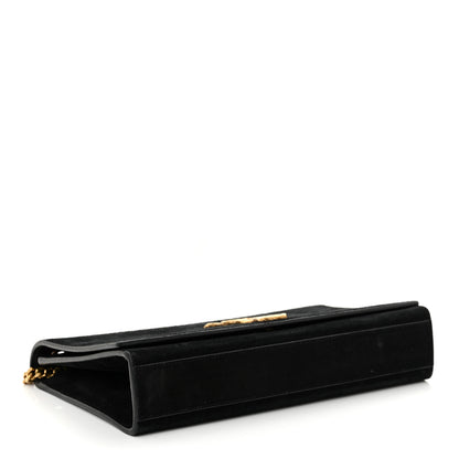 Saint Laurent Suede Medium Classic Monogram Kate Satchel Black 4 of 10