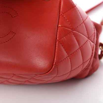 Chanel Lambskin Quilted Hobo Red 19 of 21