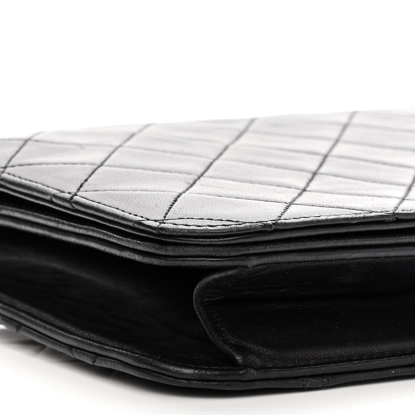Lambskin Quilted Small Single Flap Black