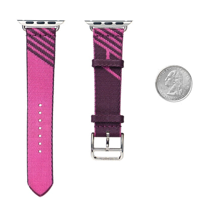 Hermes Nylon Weave 41mm H Vibration Jumping Watch Single Tour Band Cassis Magnolia 2 of 6