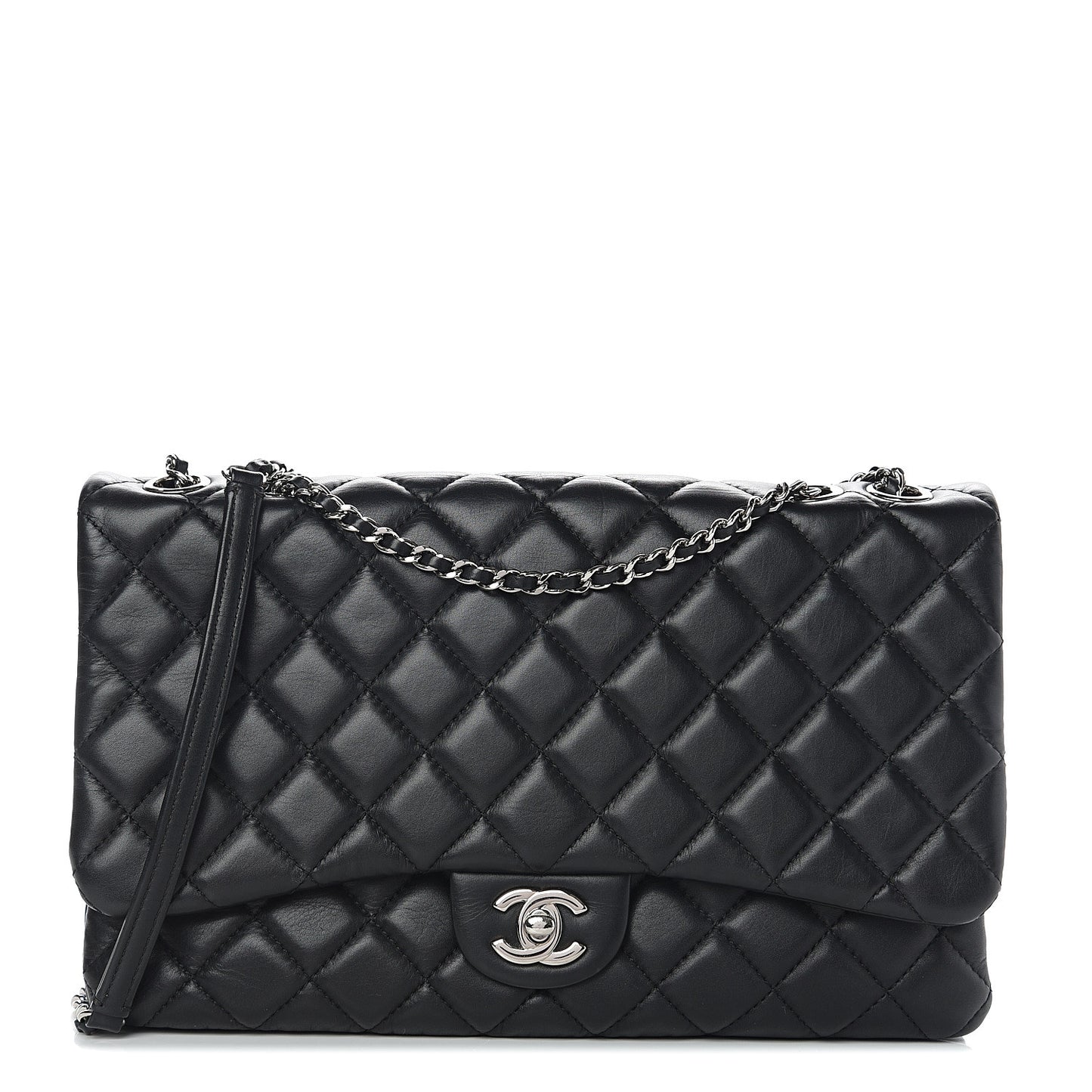Calfskin Quilted Tender Touch Flap Bag Black