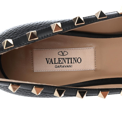 Valentino Garavani Pebbled Calfskin Rockstud 50mm Pumps 36 Black 7 of 11