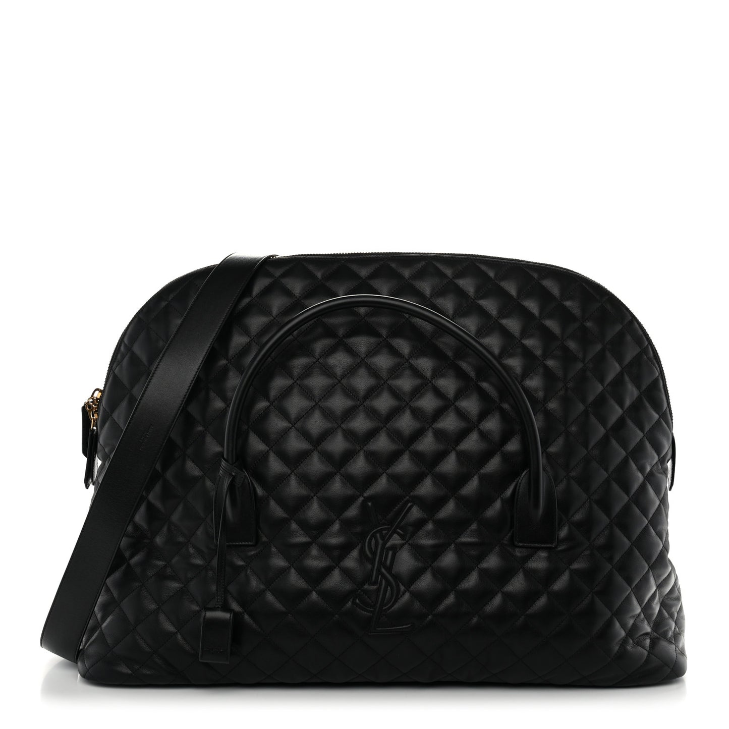 Calfskin Quilted ES Giant Travel Bag Black