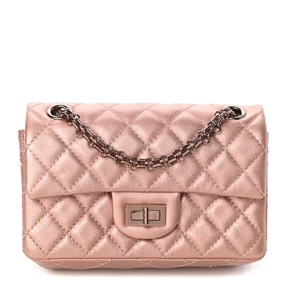 Chanel Metallic Grained Calfskin Quilted 2.55 Reissue Mini Flap Copper Pink 1 of 10