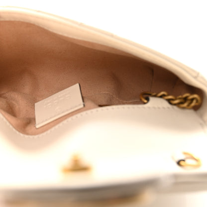 Gucci Calfskin Matelasse Super Mini GG Marmont Shoulder Bag White 5 of 10