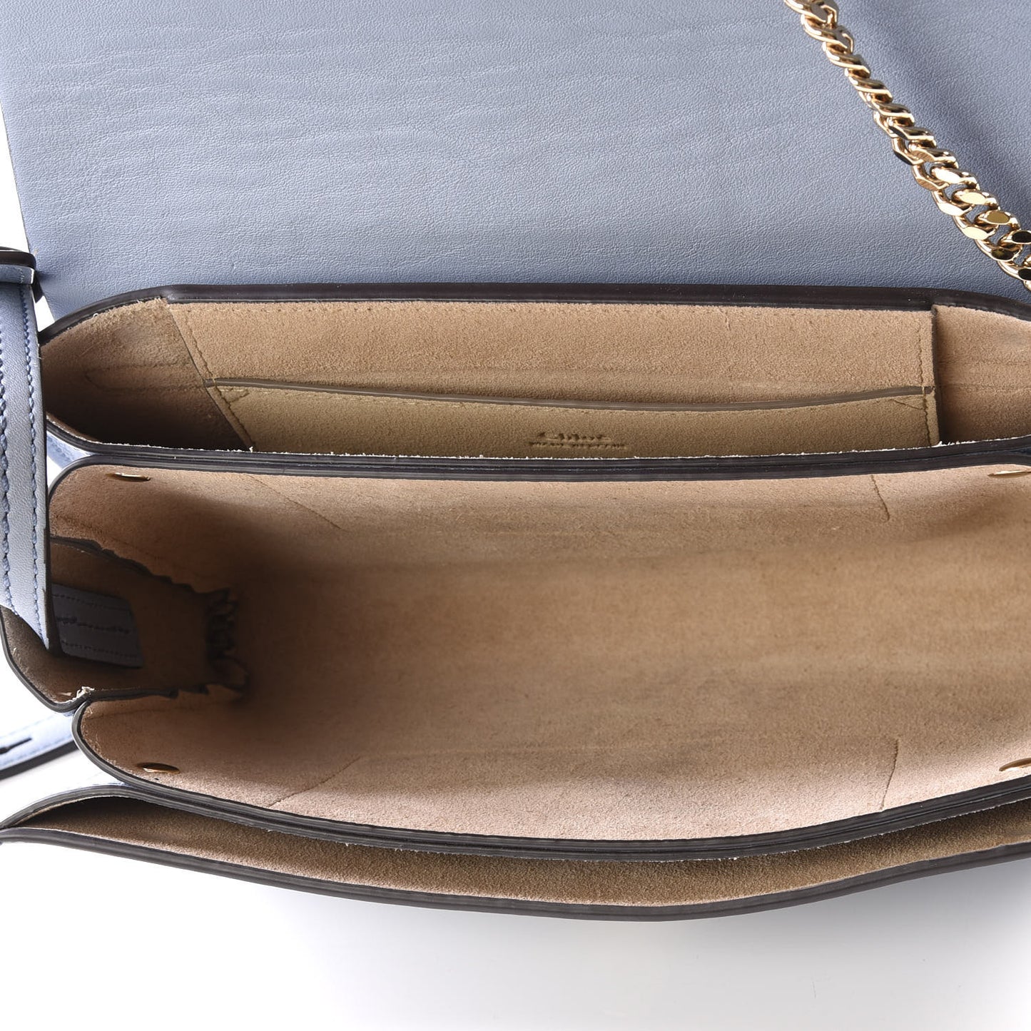 Suede Calfskin Small Faye Shoulder Bag Washed Blue