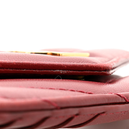 Saint Laurent Lambskin Matelasse Chevron Monogram Compact Wallet Opyum Red 9 of 9