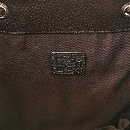 Gucci Monogram Dollar Calfskin O Drawstring Backpack Beige Ebony Testa di Moro Dark Chocolate 6 of 9