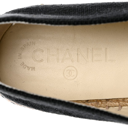 Chanel Denim Toile CC Espadrilles 40 Black 7 of 11