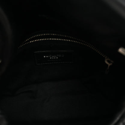 Saint Laurent Lambskin Quilted Toy Loulou Puffer Monogram Chain Satchel Black 4 of 9
