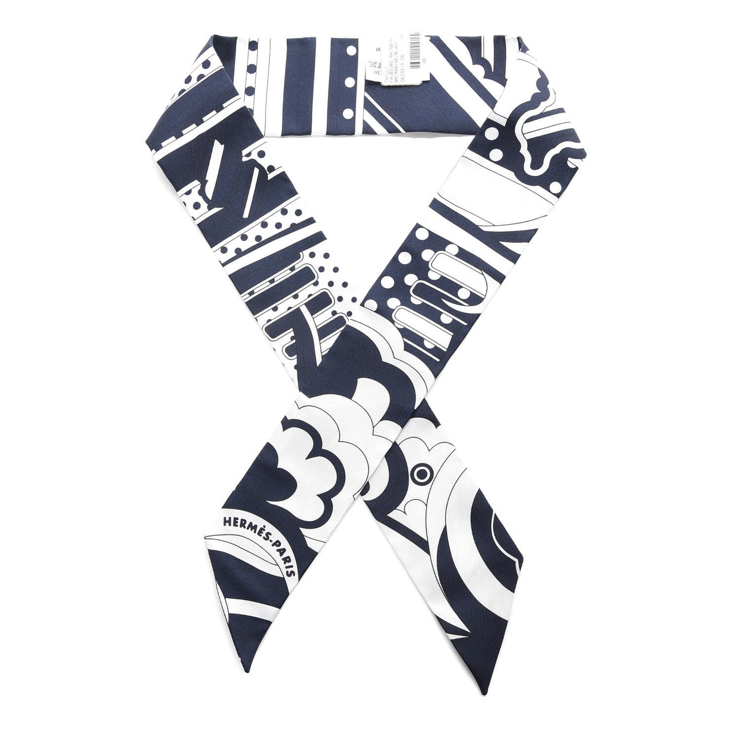 Silk Faubourg Rainbow Twilly Marine Blanc