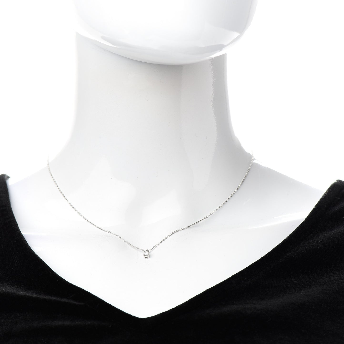 Platinum Diamond .10ct Solitaire Pendant Necklace