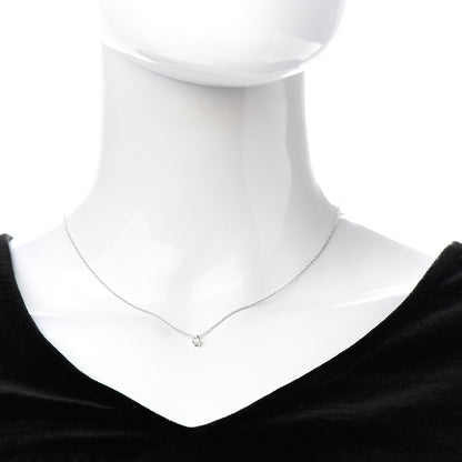 Tiffany Platinum Diamond .10ct Solitaire Pendant Necklace 2 of 5