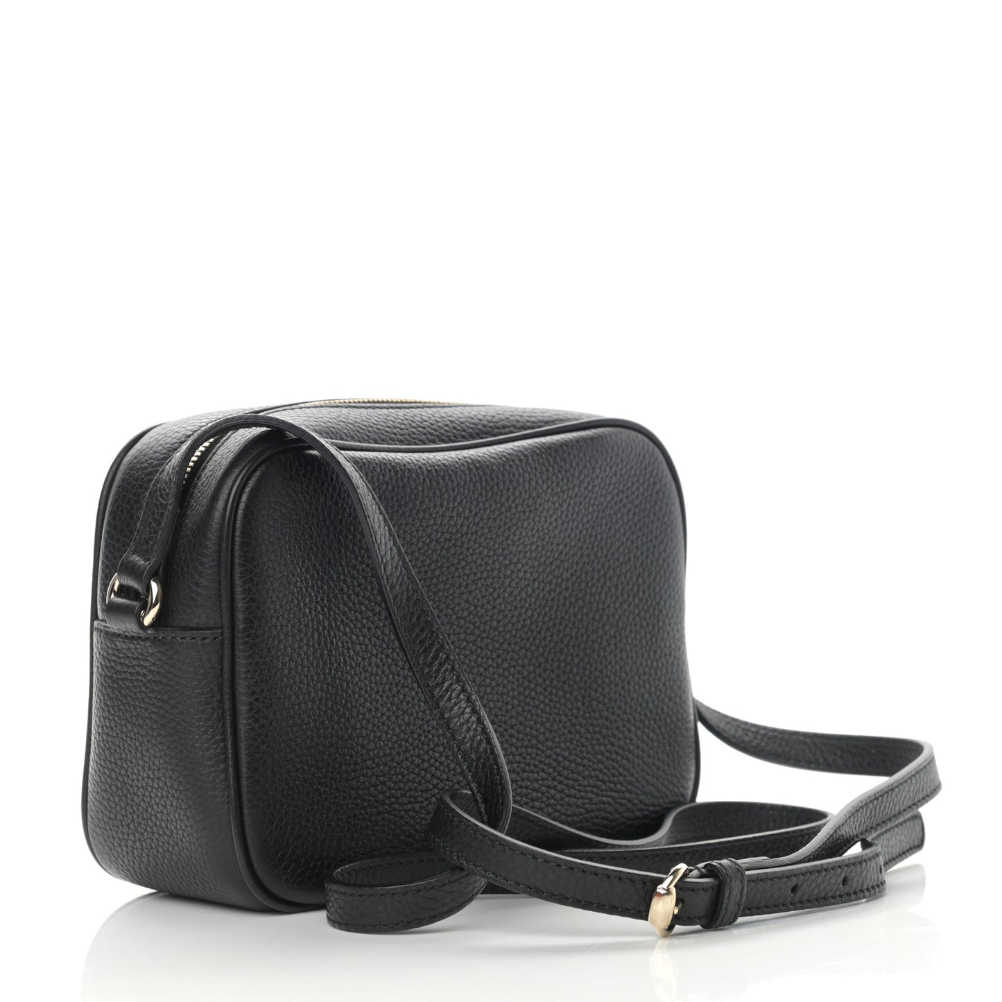 Pebbled Calfskin Small Soho Disco Bag Black