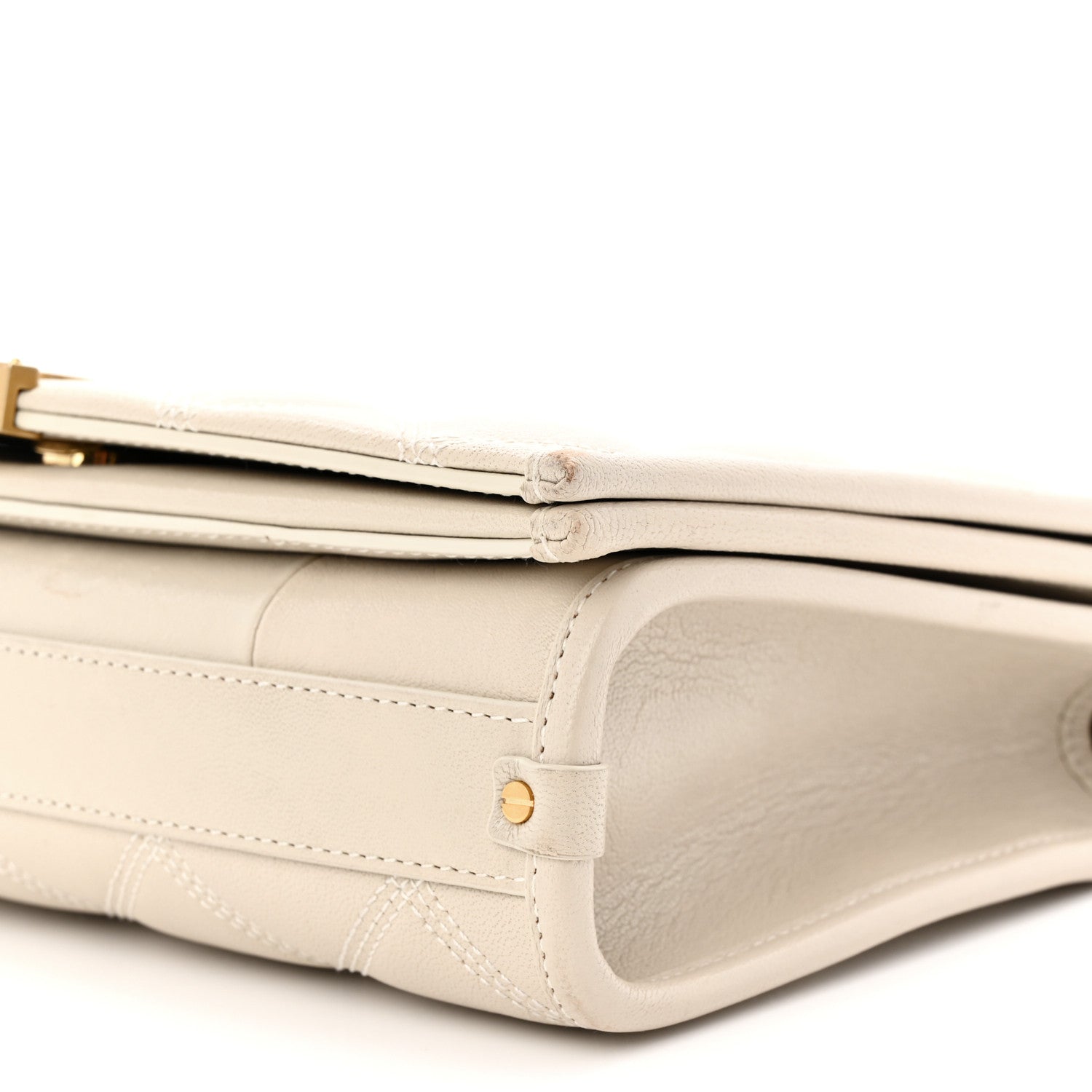 Saint Laurent Lambskin Quilted Mini Becky Chain Bag Crema Soft 10 of 11