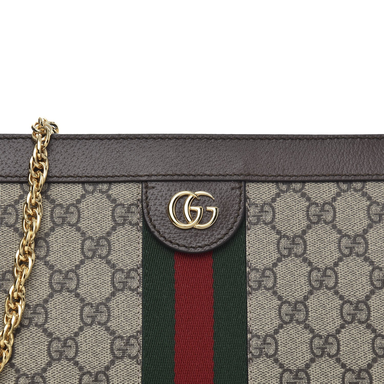 Gucci GG Supreme Monogram Web Small Ophidia Chain Shoulder Bag Brown 11 of 11