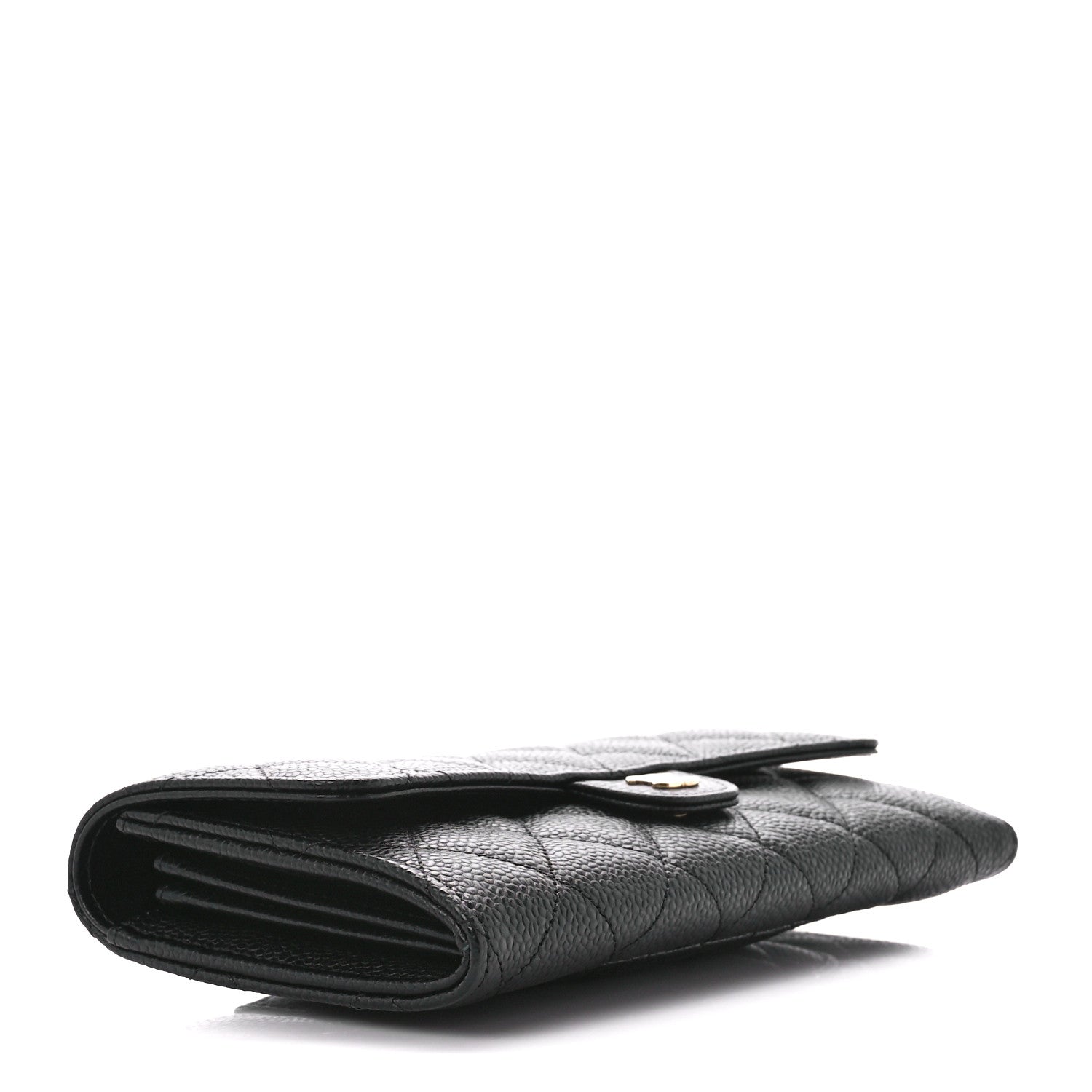 Chanel Caviar Quilted Large Gusset Flap Wallet Black 4 of 12