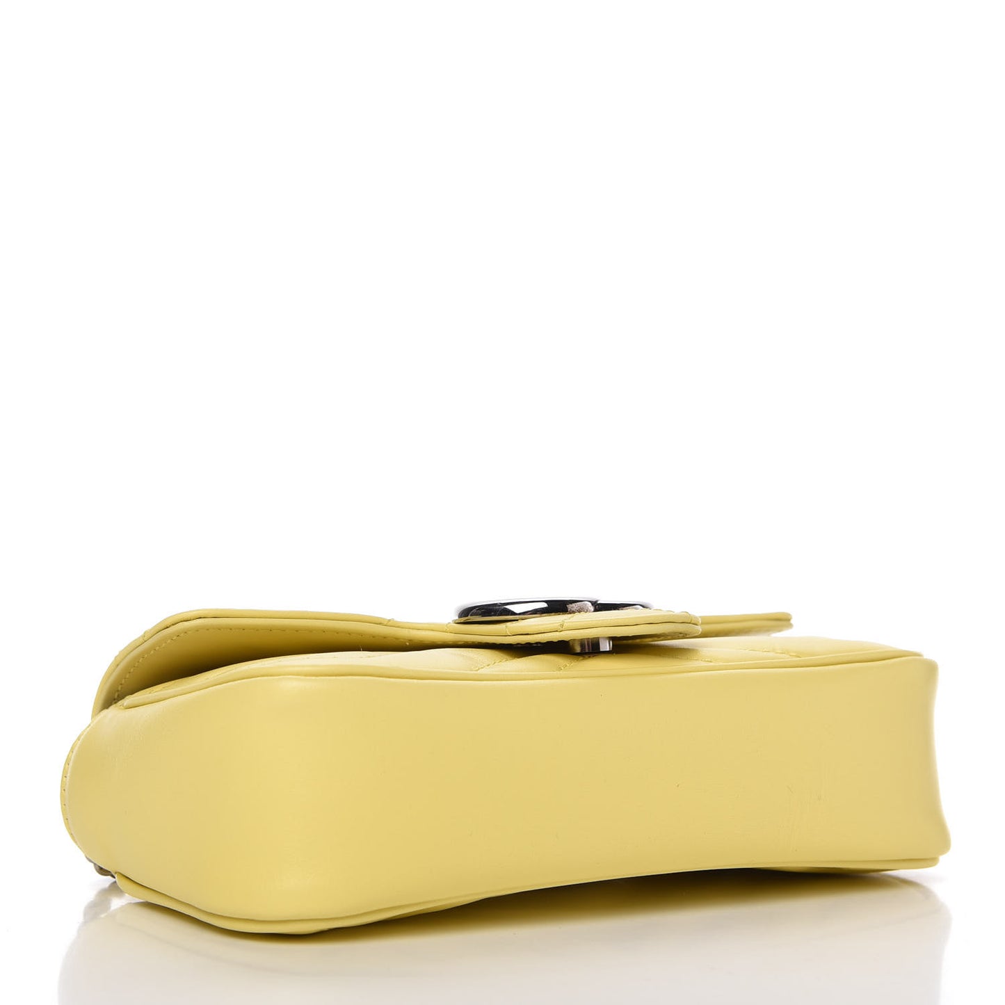 Calfskin Matelasse Super Mini GG Marmont Shoulder Bag Banana