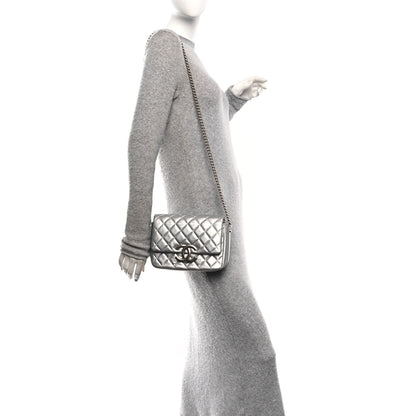 Chanel Metallic Lambskin Quilted Mini Maxi CC Flap Argent 2 of 10