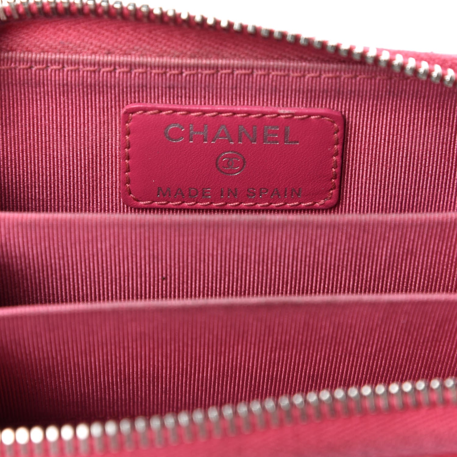 Chanel Patent Calfskin Quilted Zip Coin Purse Dark Pink 6 of 9