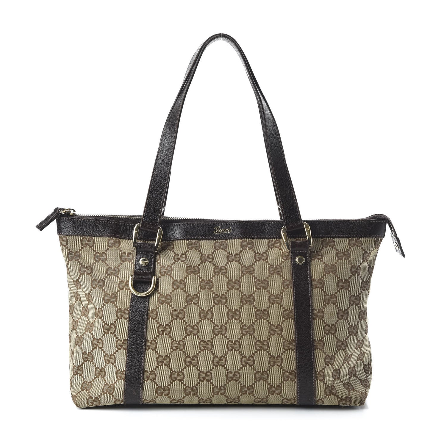 Monogram Medium Abbey Tote Dark Brown