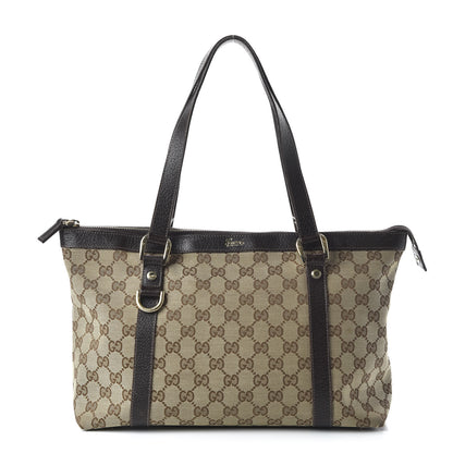 Gucci Monogram Medium Abbey Tote Dark Brown 1 of 11