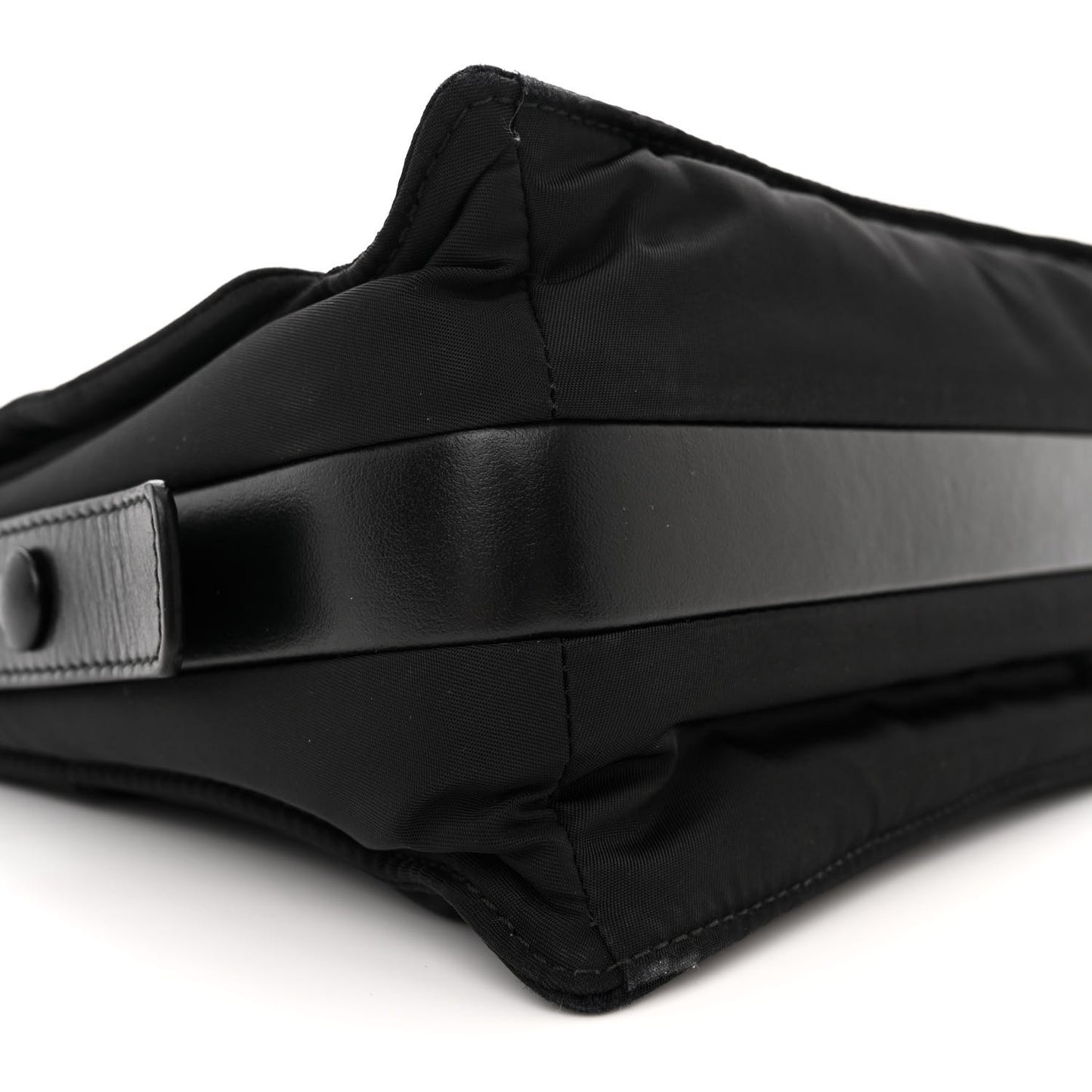 Re-Nylon Vitello Padded Small Flap Shoulder Bag Black