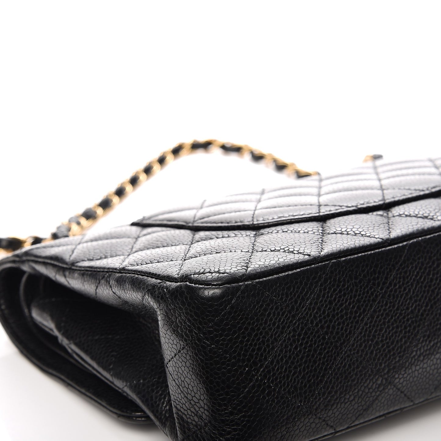 Caviar Quilted Medium Double Flap Black
