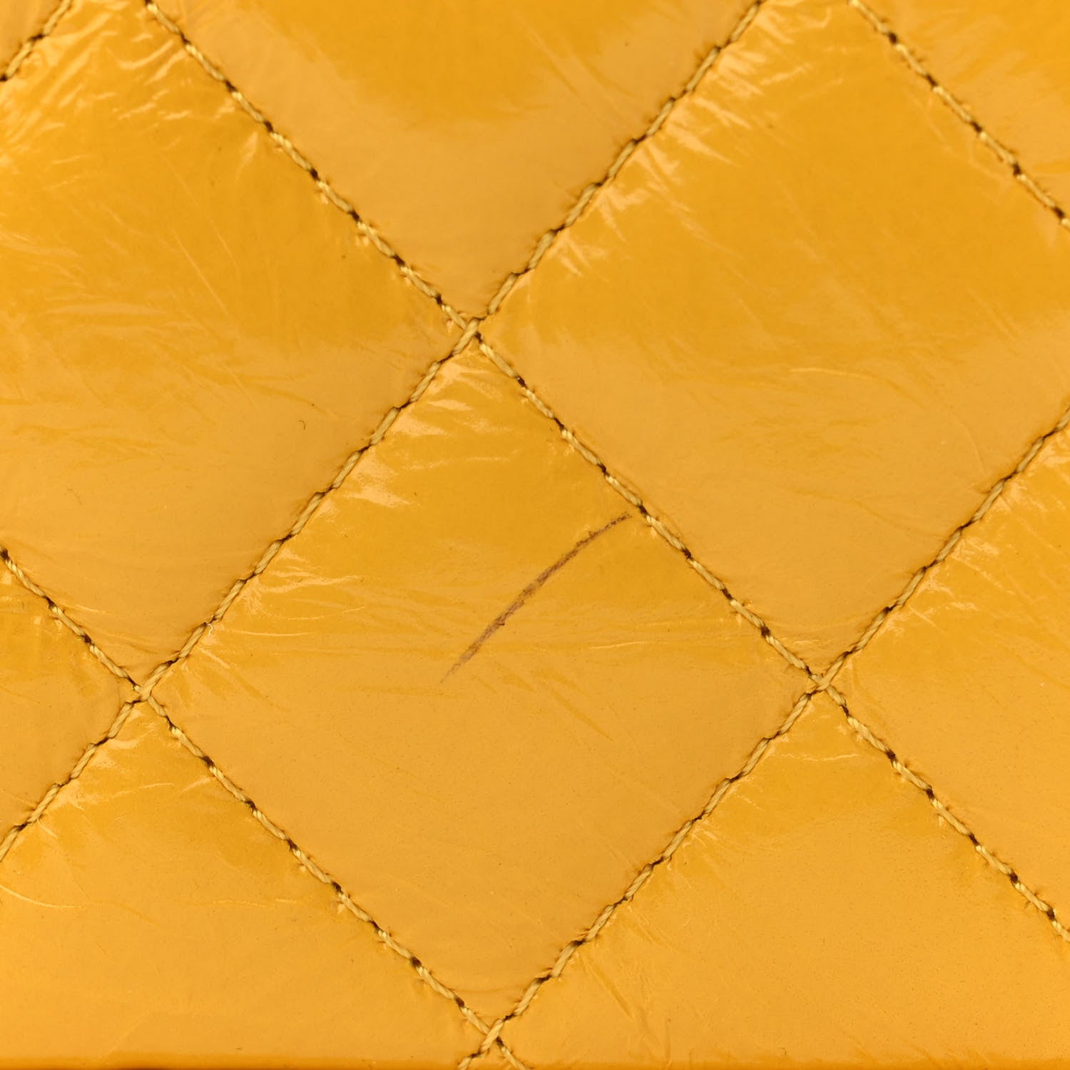 Chanel Crumpled Calfskin PVC Quilted Backpack Yellow 13 of 13