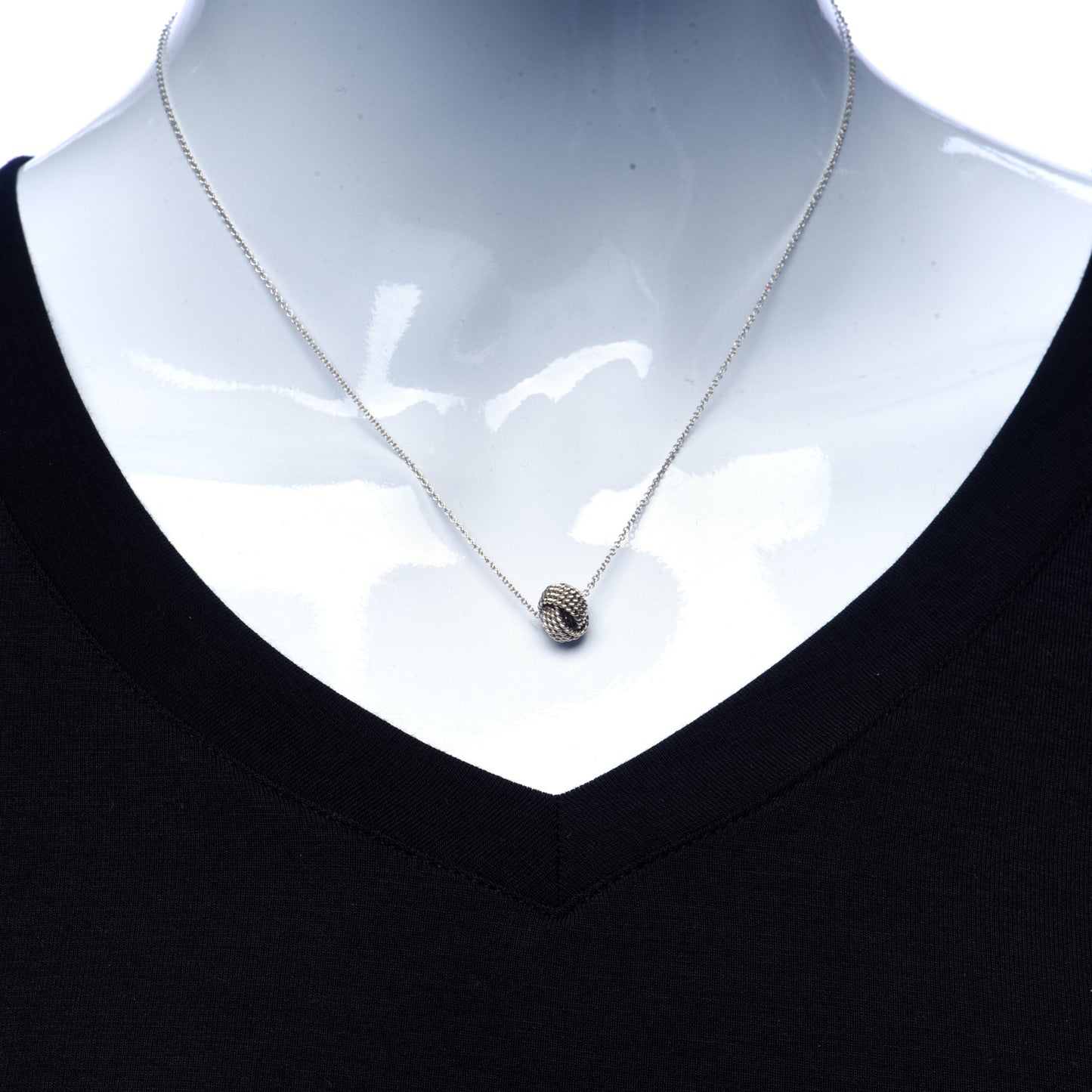 Sterling Silver Twist Knot Pendant Necklace