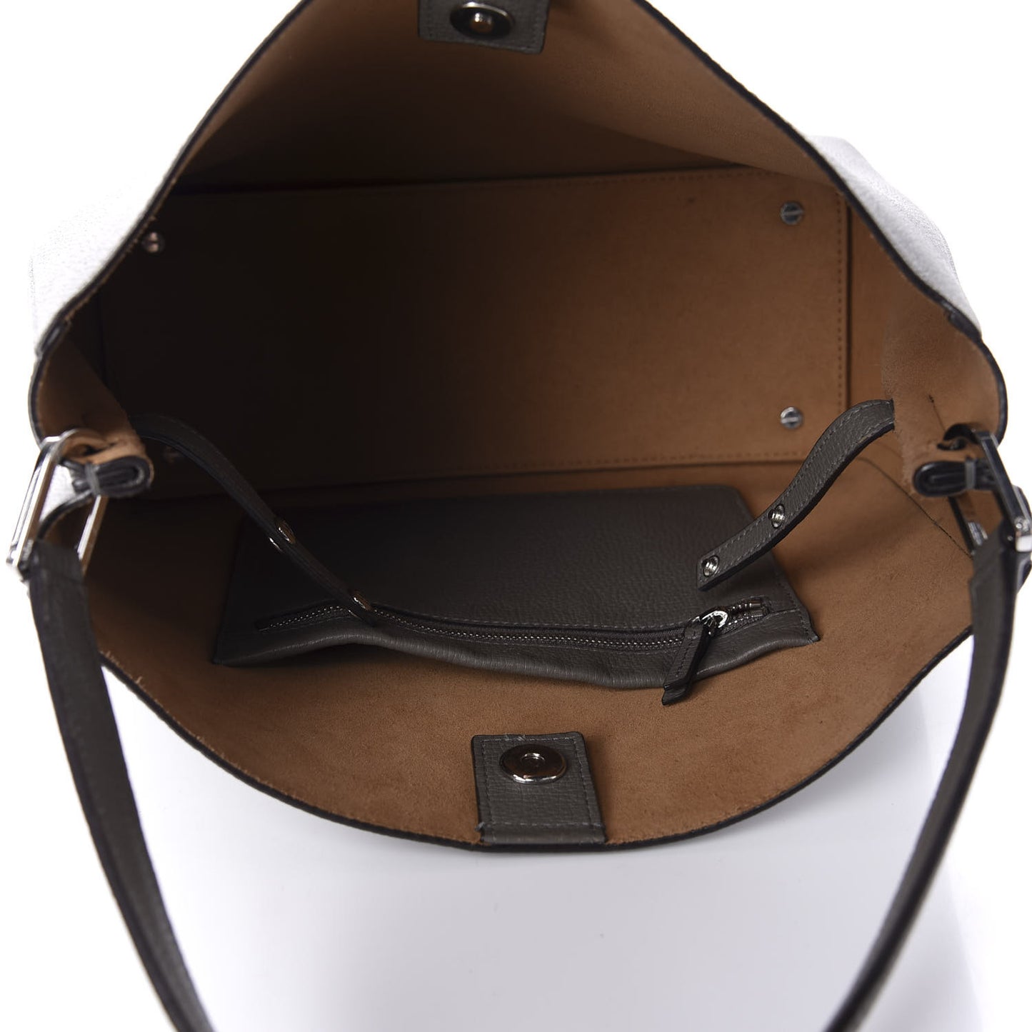 Grained Calfskin Sarah Medium Visetos Hobo Grey